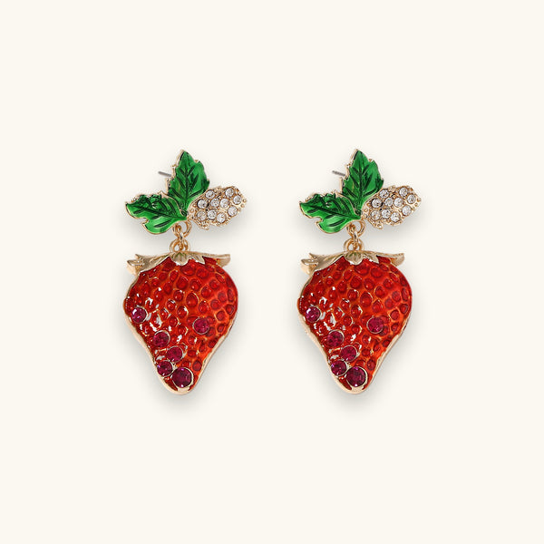 Strawberry Enamel Stud Earrings