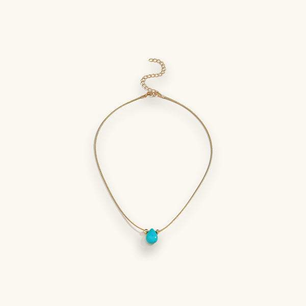 Turquoise Teardrop Pendant Necklace