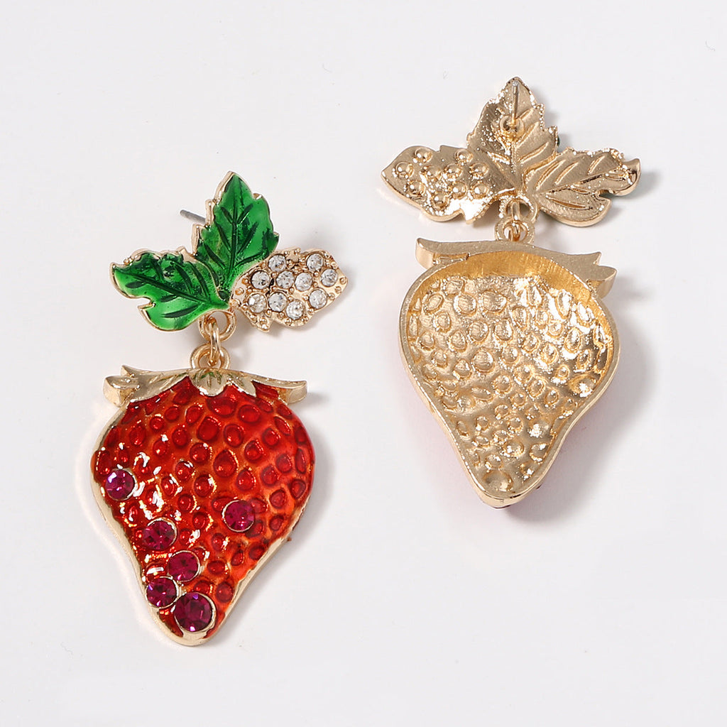 Strawberry Enamel Stud Earrings