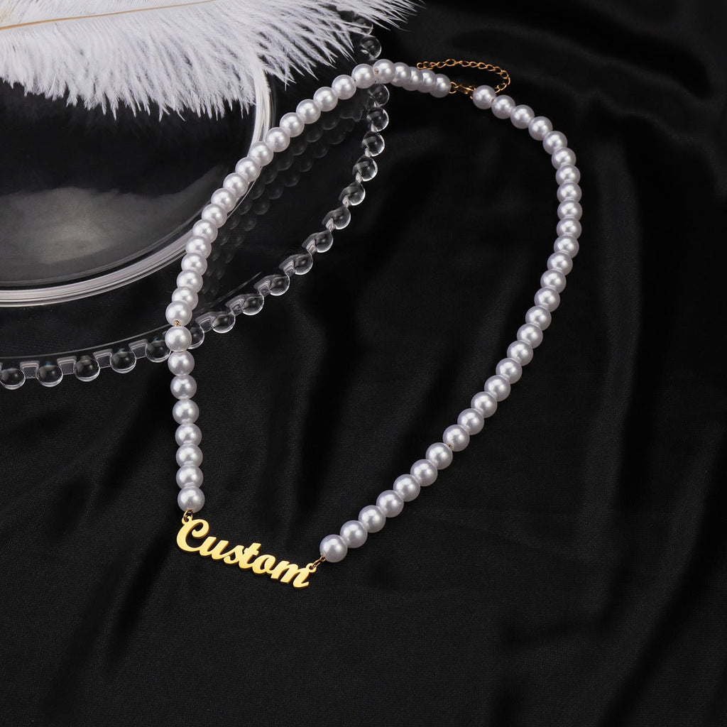 Pearl Chain Name Necklace