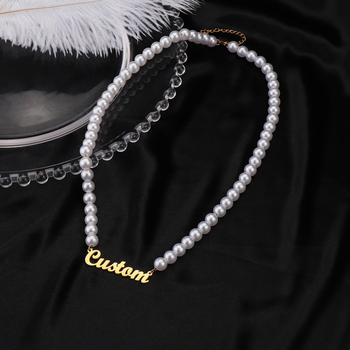 Pearl Chain Name Necklace