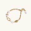 Freshwater pearl chain bracelet in gold-tone
