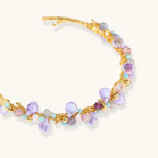 Gold-tone crystal cuff bracelet detail