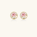 Gold-tone peony studs with pearl detail