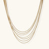 Gold-tone seven-strand layered necklace