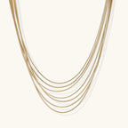 Gold-tone seven-strand layered necklace