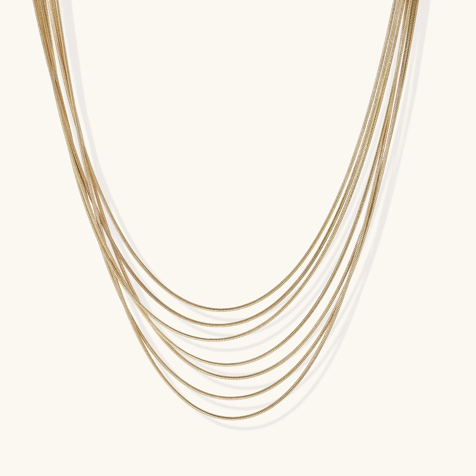 Gold-tone seven-strand layered necklace