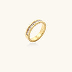 Celestial Band Ring in gold-tone with Greek key motif