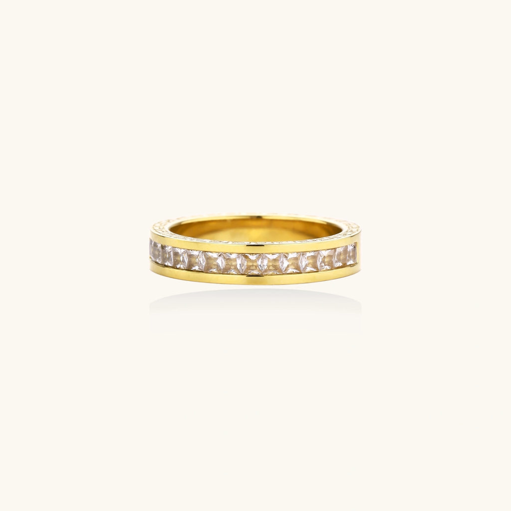 Celestial Band Ring close-up of channel-set cubic zirconia