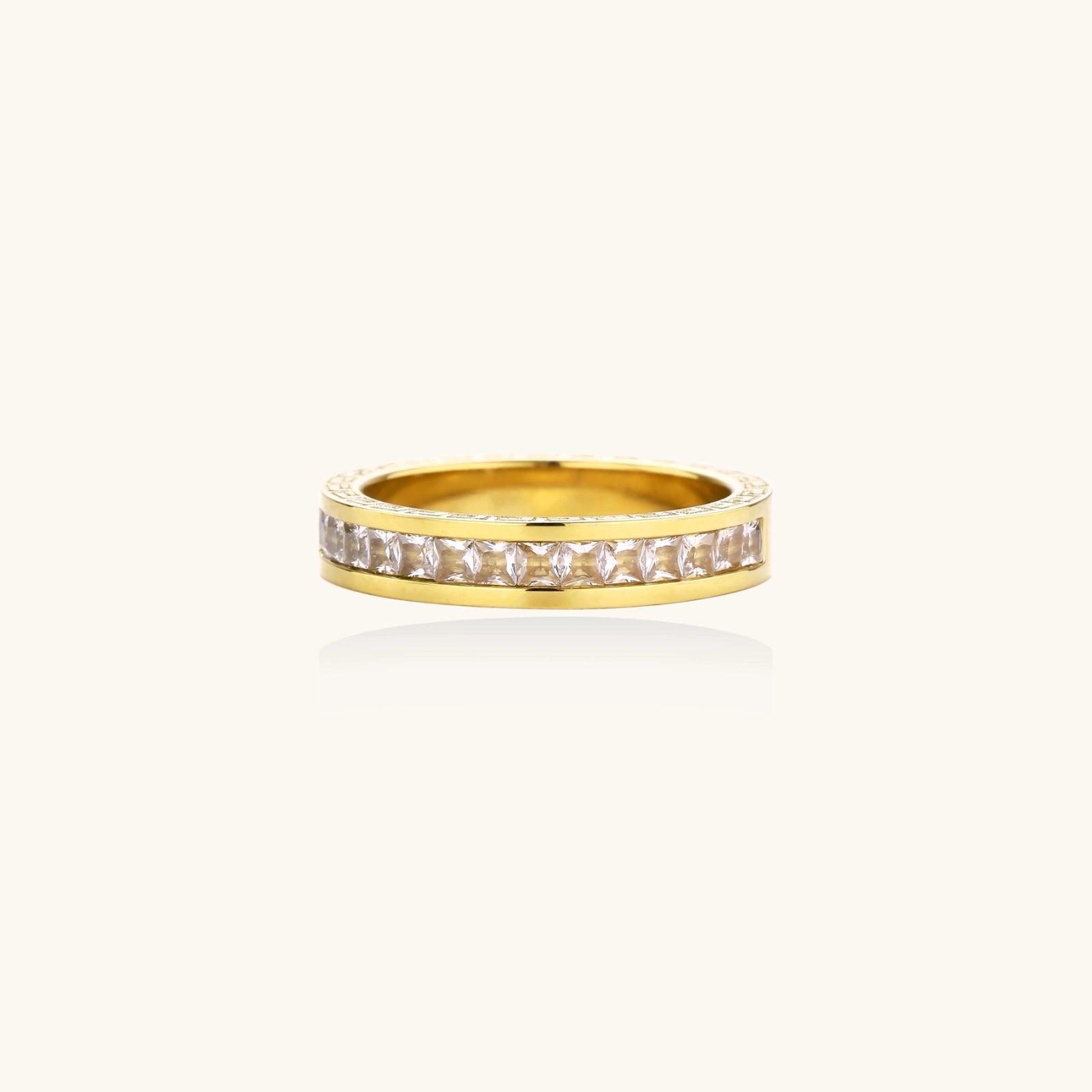 Celestial Band Ring close-up of channel-set cubic zirconia