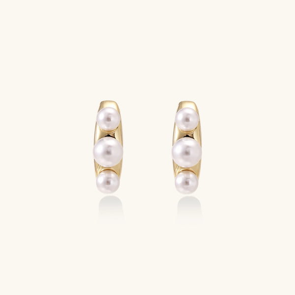 Pearl Trio Curve Studs