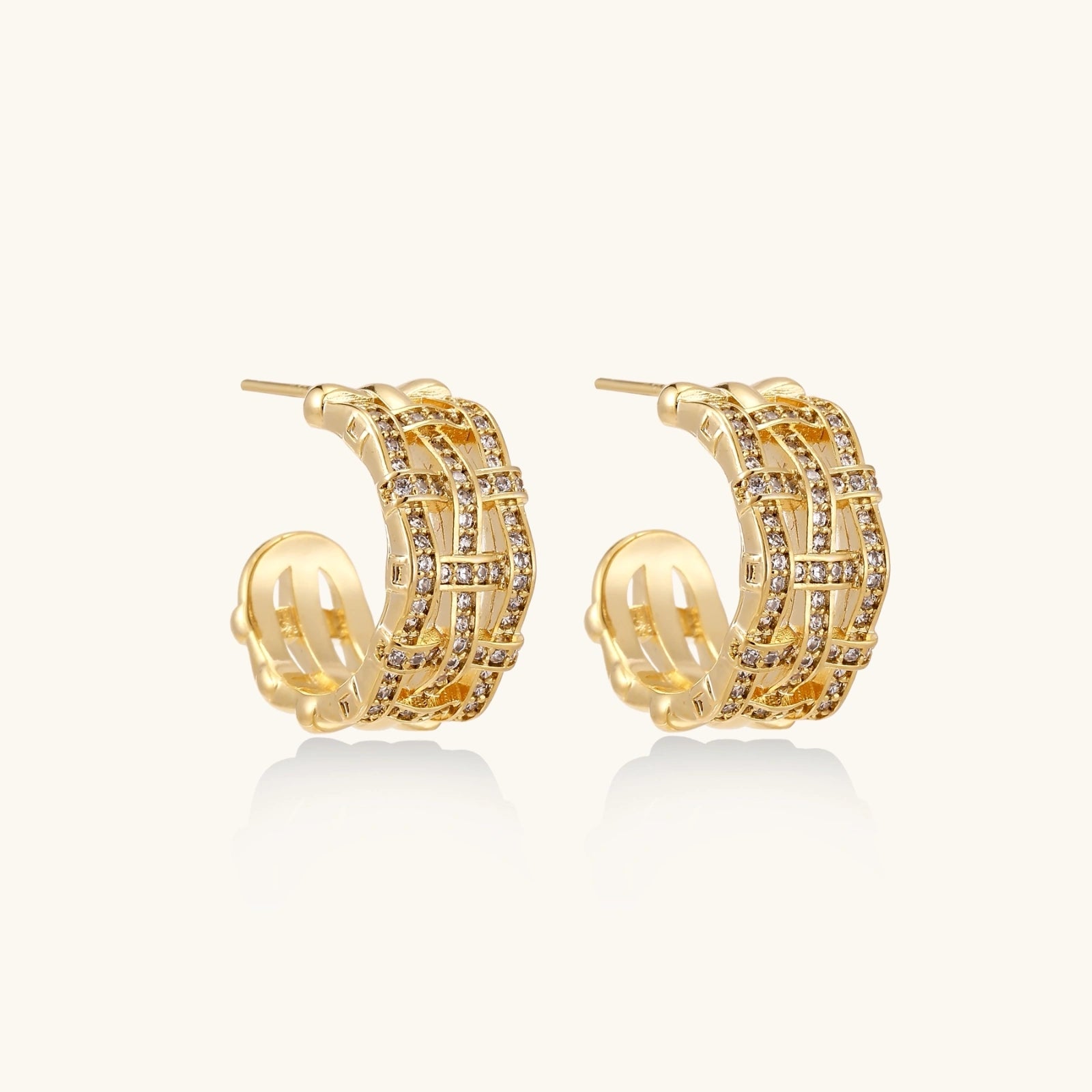 Lattice hoop earrings detail