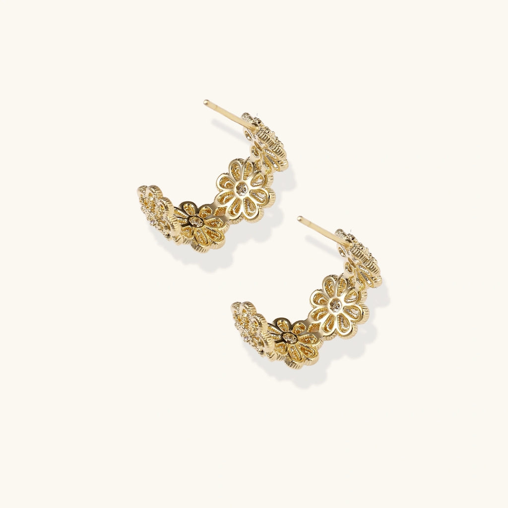 Filigree hoop earrings detail