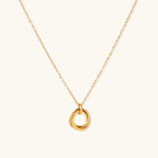 Gold-tone knot necklace with three interlocking circles