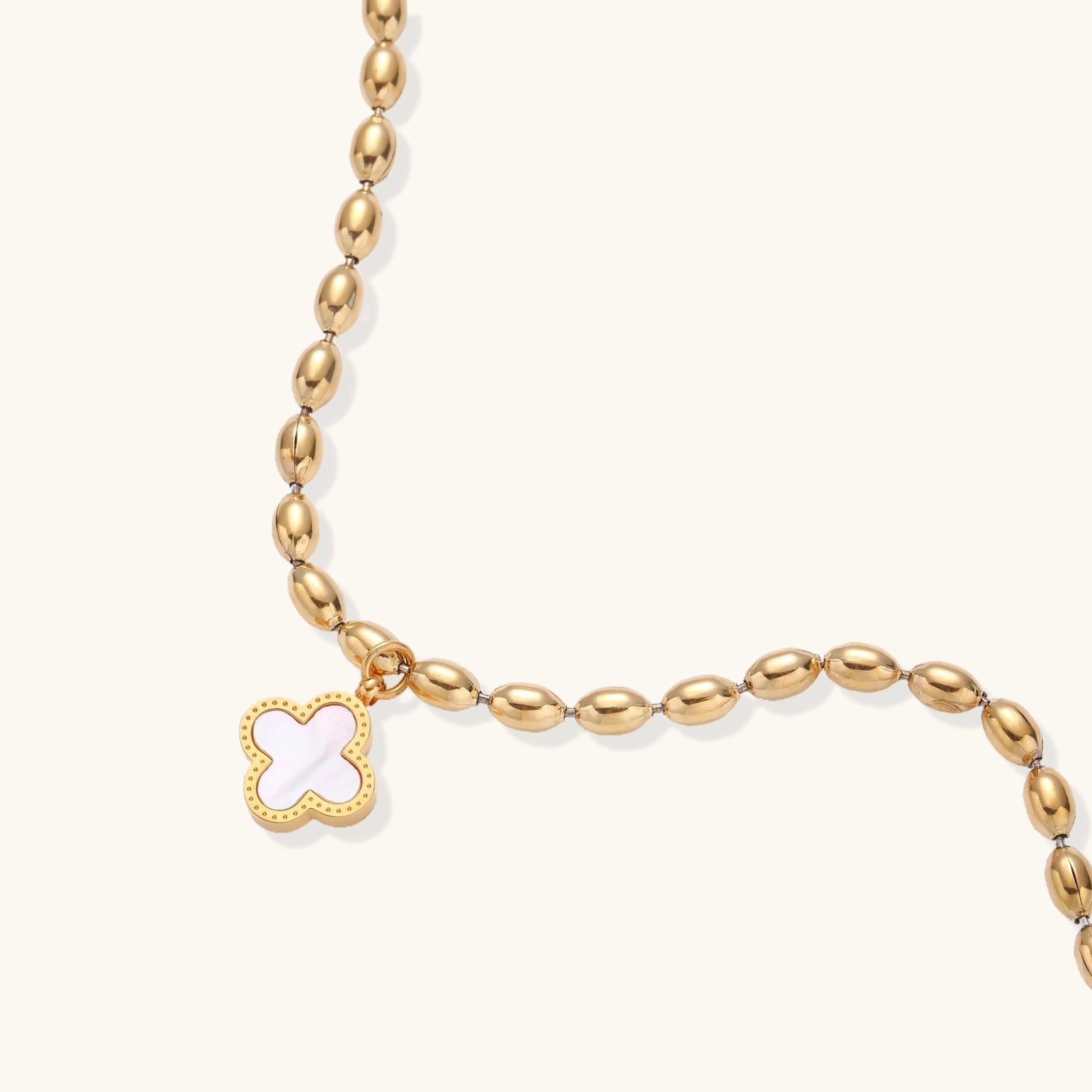 Lucky clover gold-tone bracelet side view
