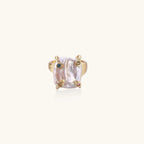 Gold-tone pearl ring with gemstone accents close-up
