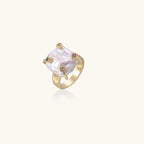 Baroque pearl statement ring in gold-tone