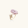 Baroque pearl and star charm ring in gold-tone