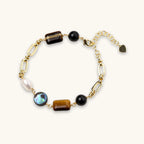 Earth Elements gemstone bracelet in gold-tone