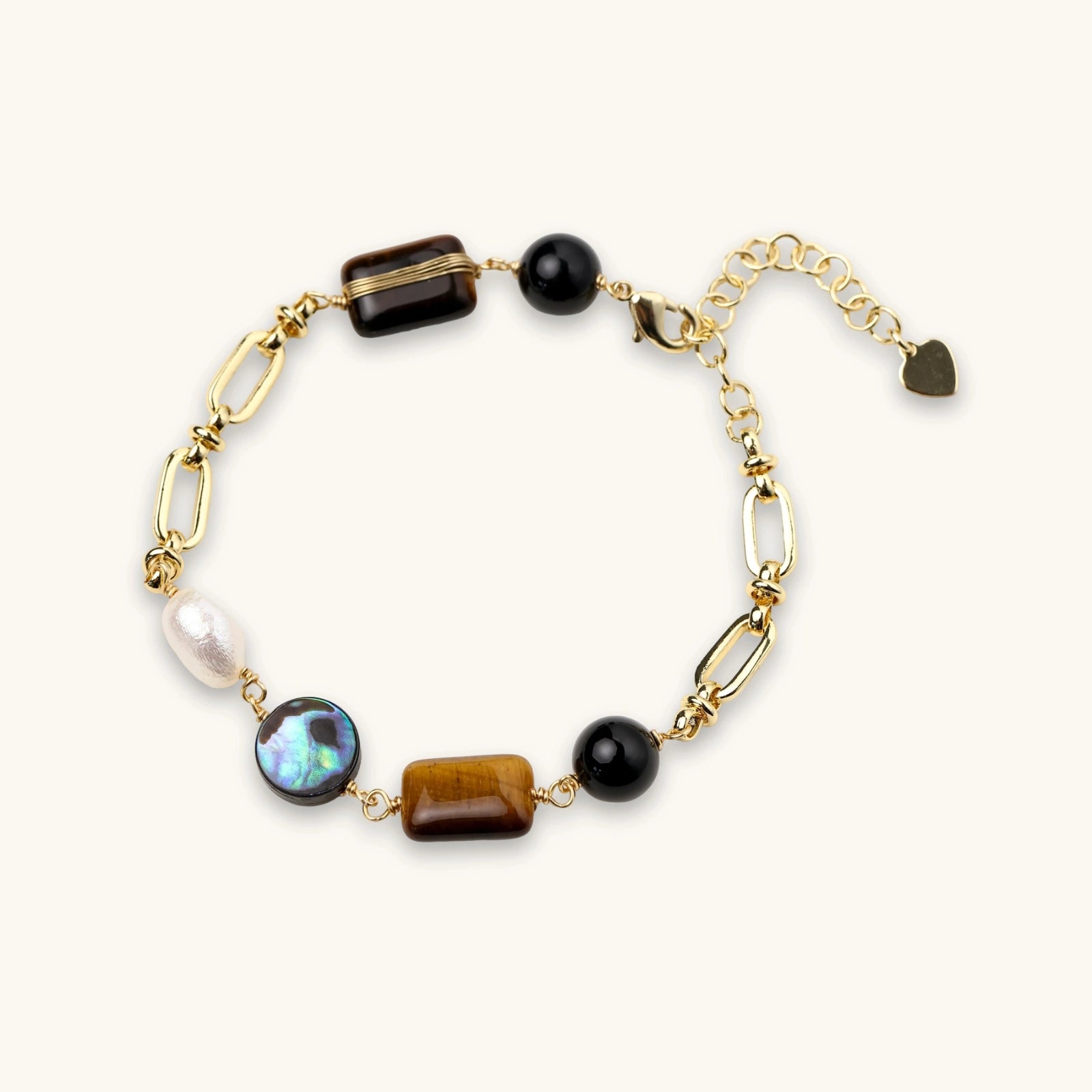 Earth Elements gemstone bracelet in gold-tone