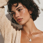 Mother-of-pearl butterfly necklace detail