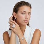Crystal bloom studs side view
