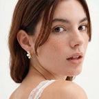 Pearl trio curve studs side view