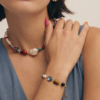 Earth Elements gemstone bracelet on white background