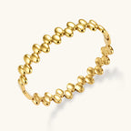 Double-row pebble bangle close-up