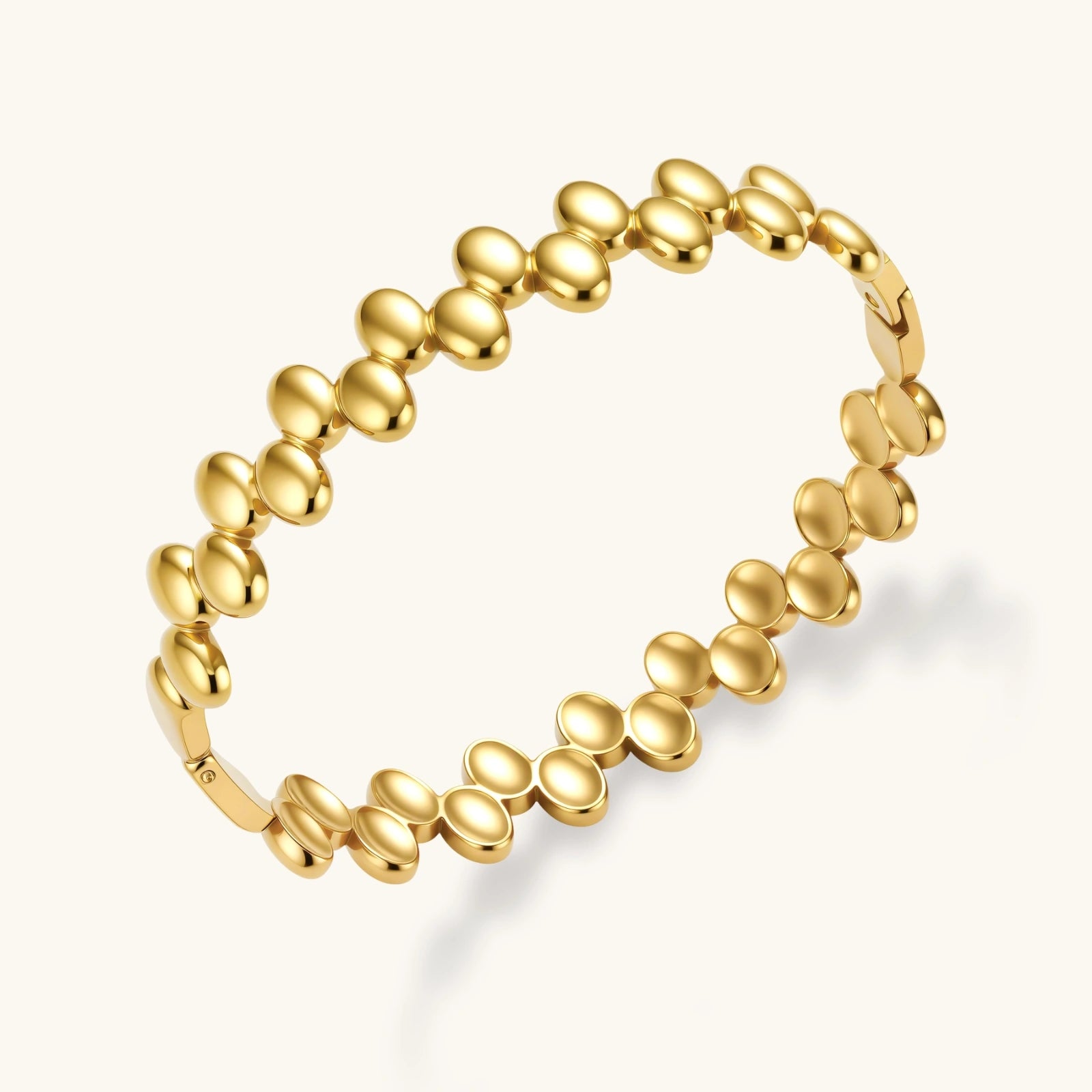 Double-row pebble bangle close-up