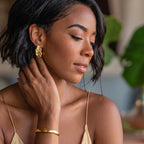Hinge bangle on cream background