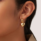Heart studs shown on model
