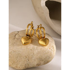 Heart earrings side view