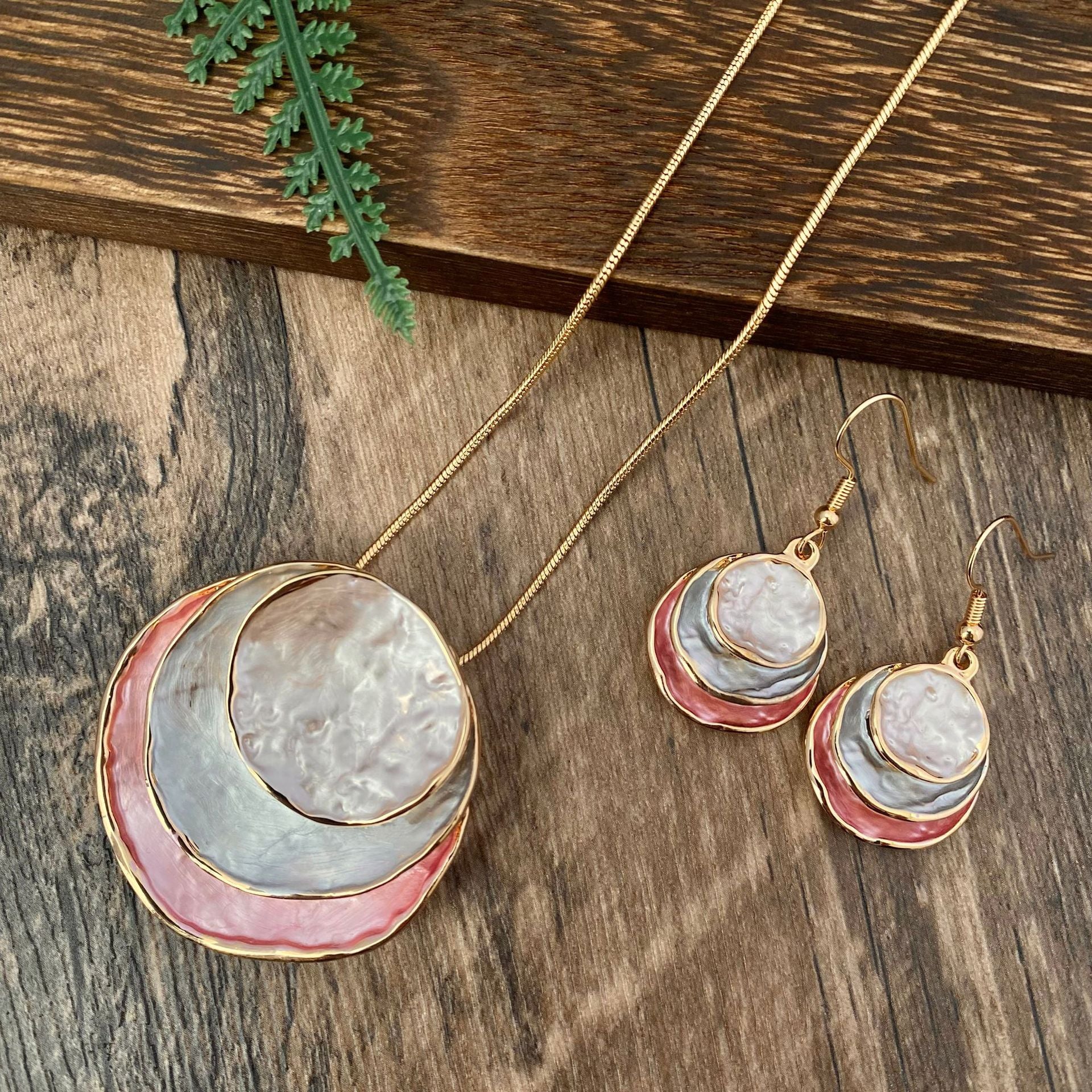 Necklace set shown on model