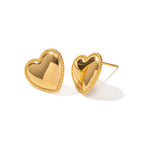 Heart stud earrings detail