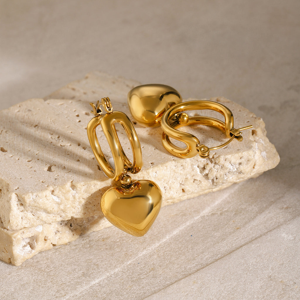 Audrey heart earrings pair