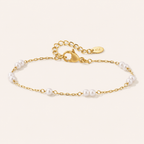 Pearl bracelet on white background