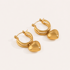Heart stud earrings close-up