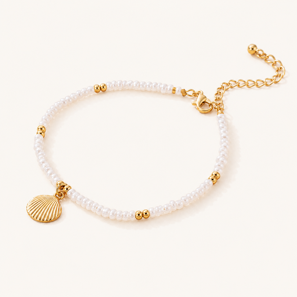 Beach anklet shown on ankle