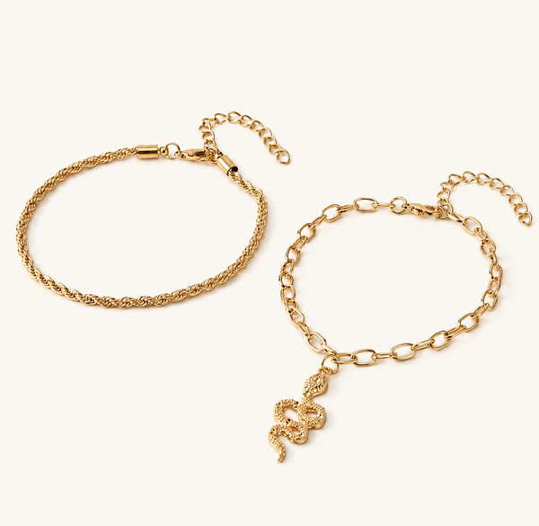 Snake Charm Layered Anklet