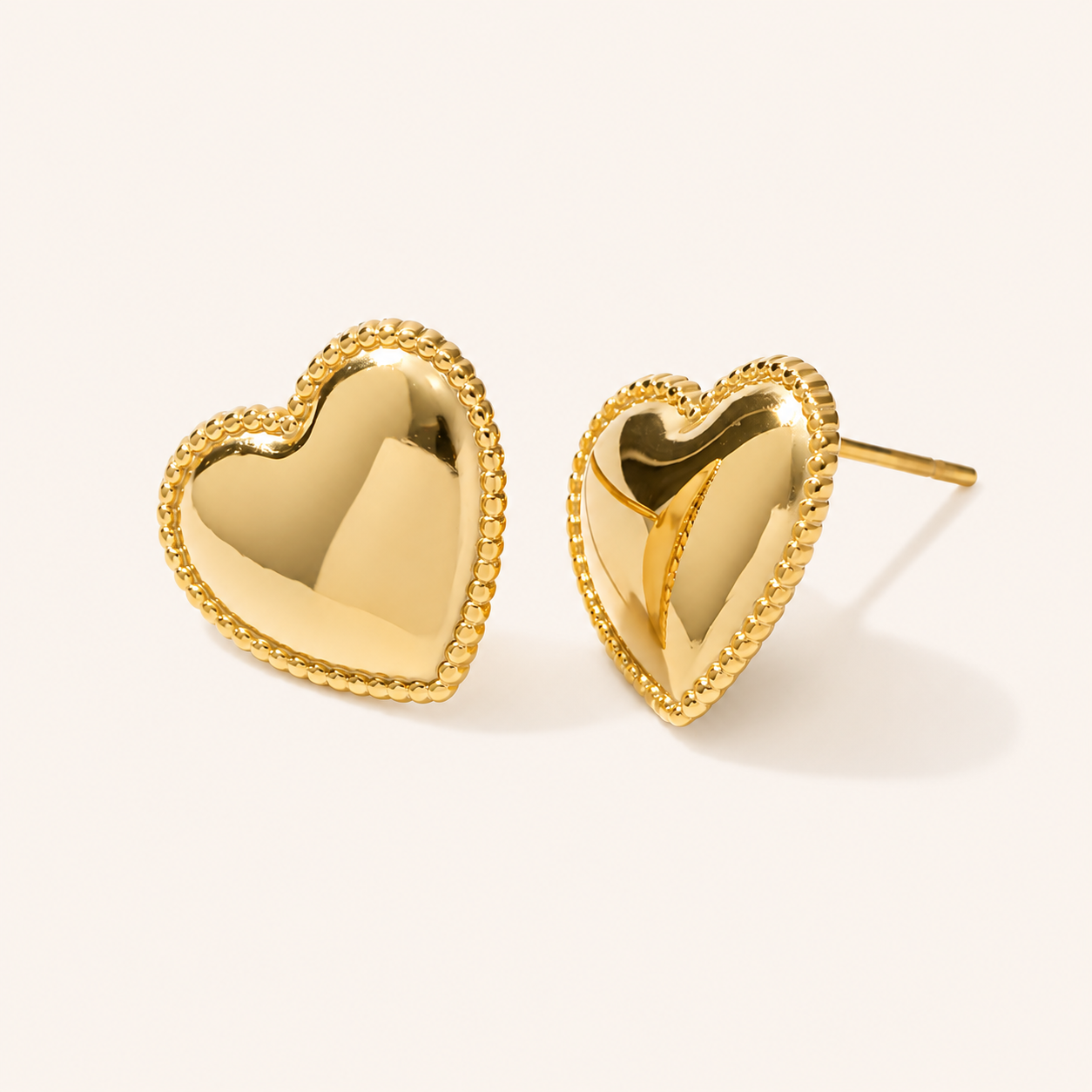 Heart studs close-up