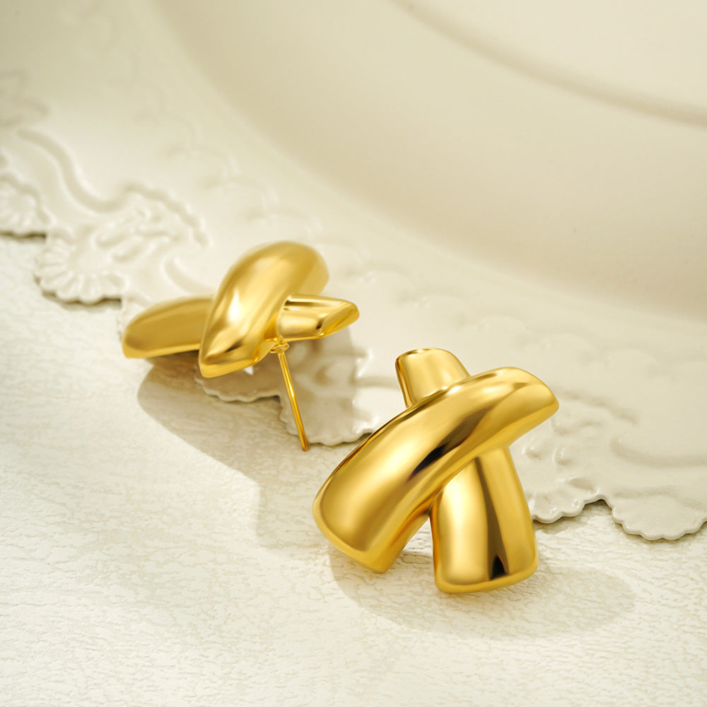 Chunky Cross Stud Earrings