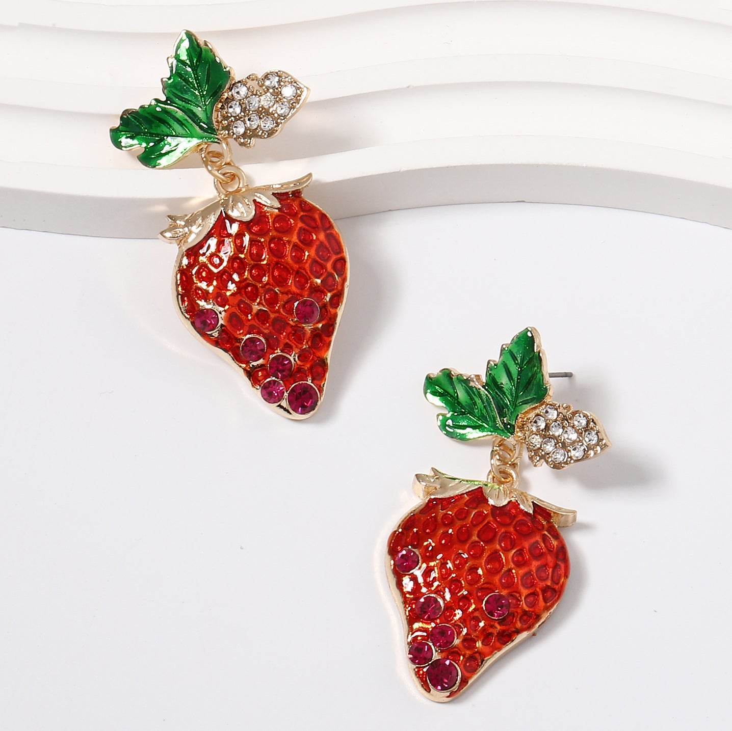 Strawberry Enamel Stud Earrings
