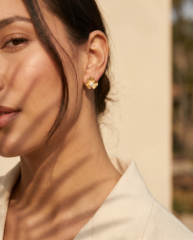 Bloom Pearl Studs