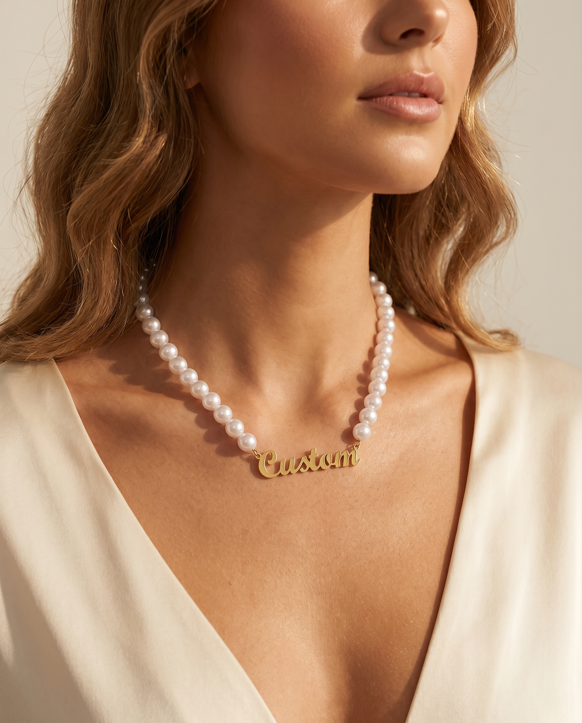 Pearl Chain Name Necklace