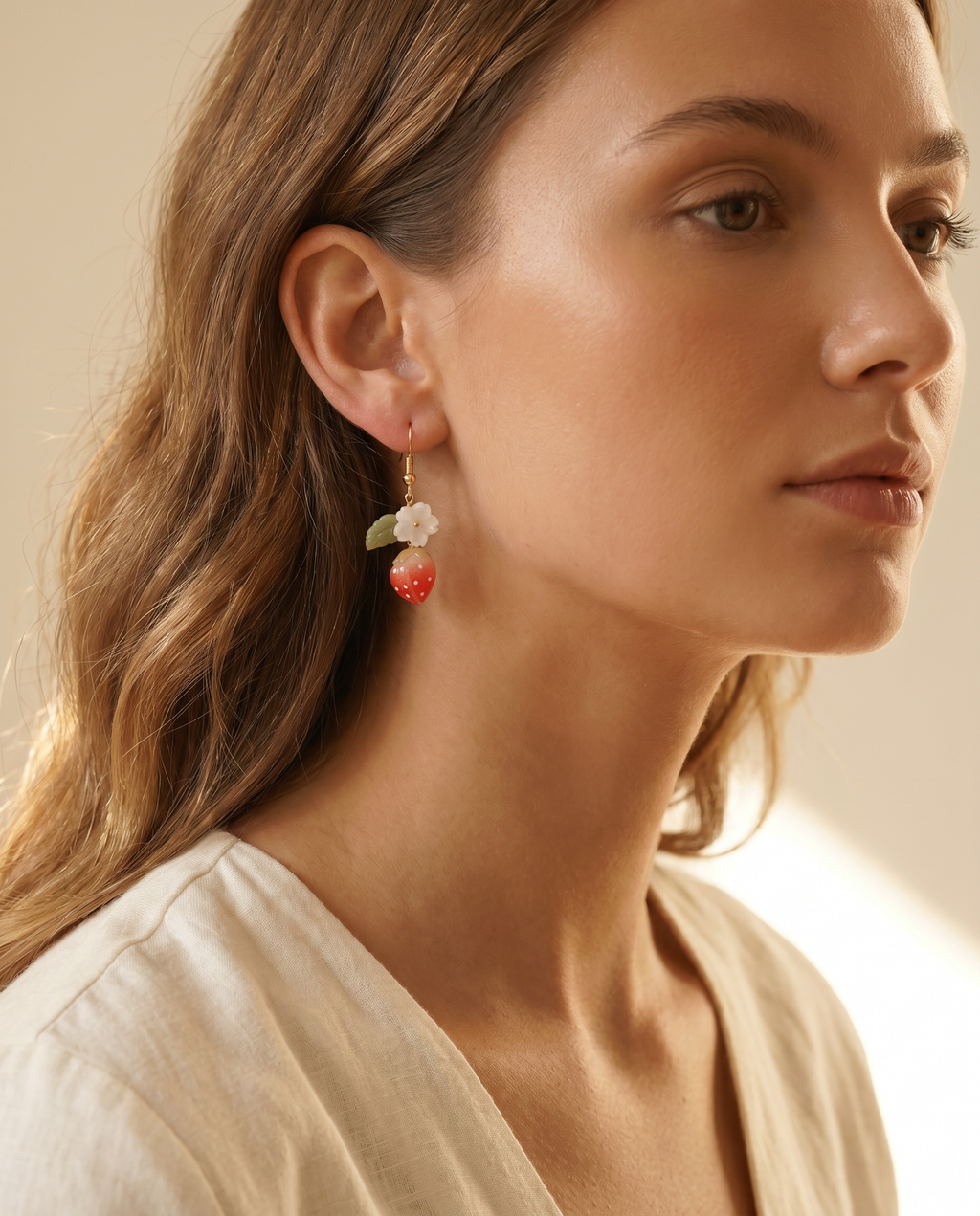 Rose Epoxy Drop Earrings