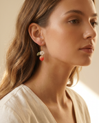Rose Epoxy Drop Earrings