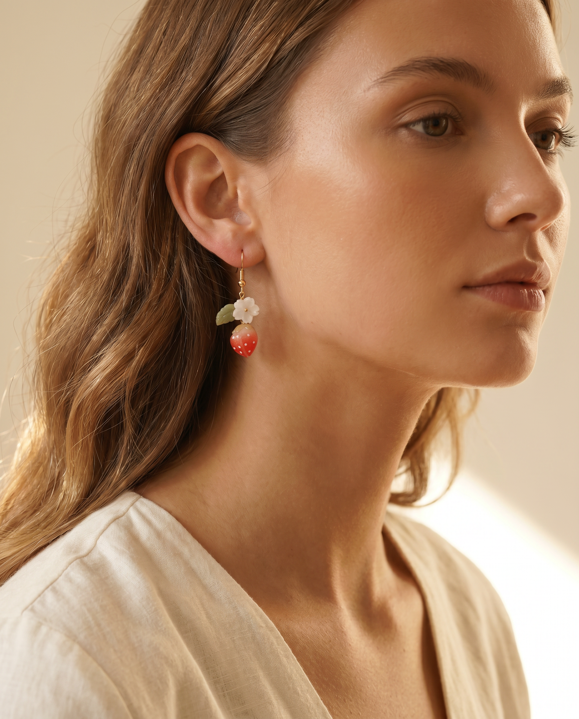 Rose Epoxy Drop Earrings