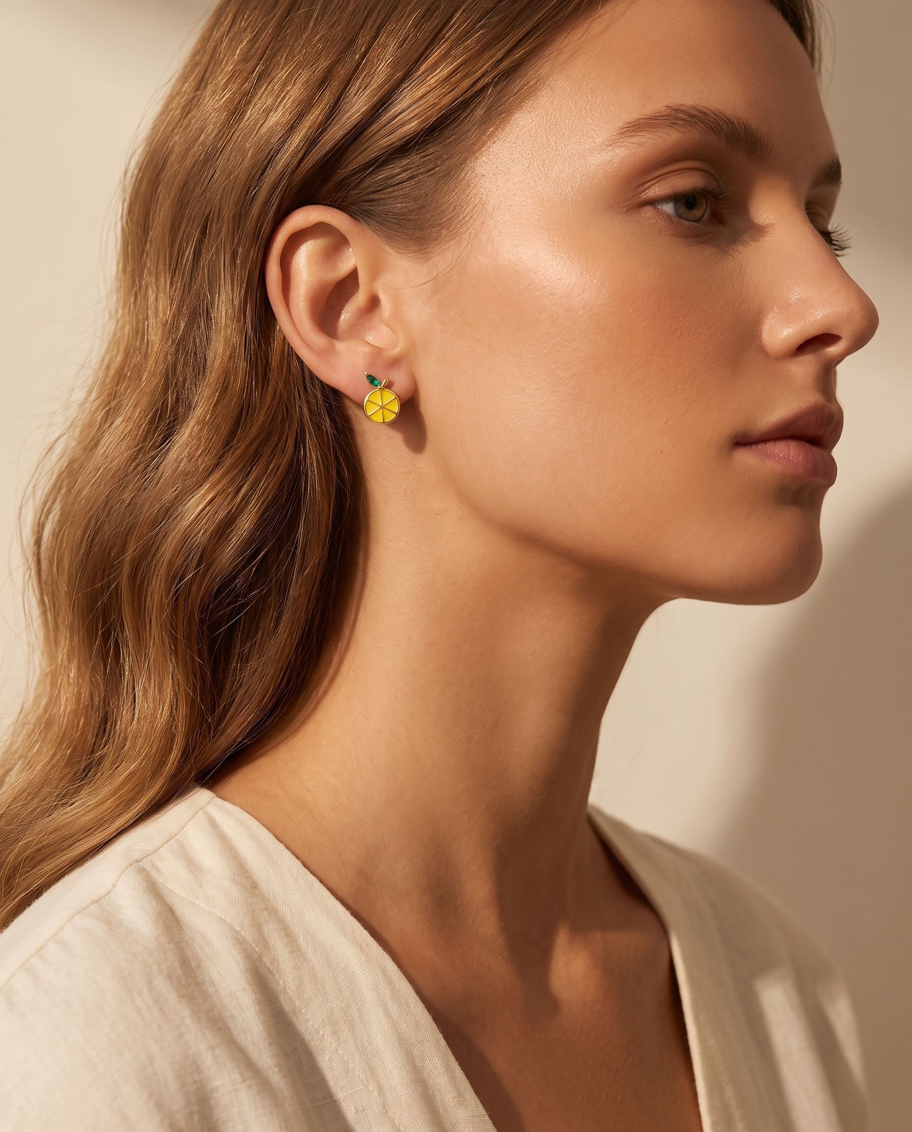 Sterling Silver Lemon Studs