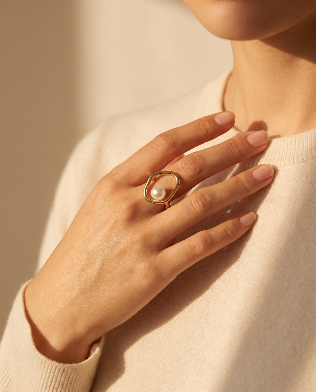 Dainty Faux Pearl Ring